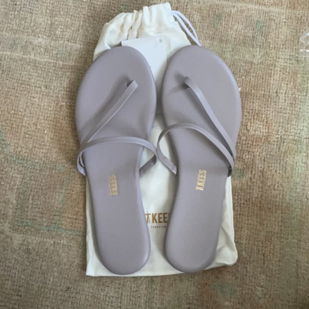 Lilac Purple Anthropologie Tkees Leather Cross-Strap Sandals (NWT)